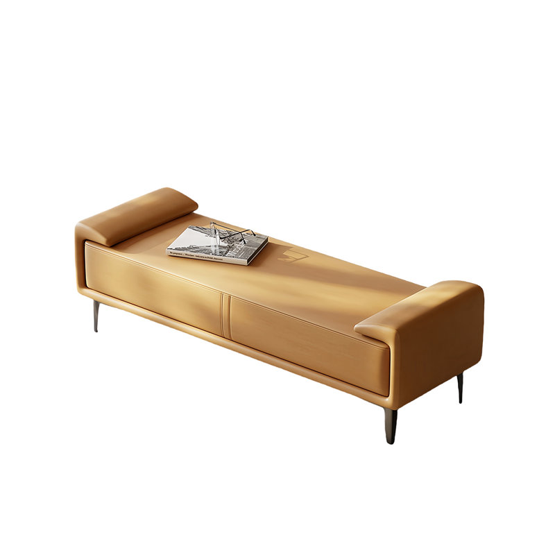 Banc rembourré en microfibre Ingerid, H 20,86 po x l 59,05 po x P 17,71 po, Orange