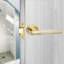 6 Pairs Knurled T-Bar Door Handles in Satin Brass Finish