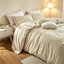 Ensemble de housse de couette rayé 100% coton lavé DONEUS-133863143-133863139