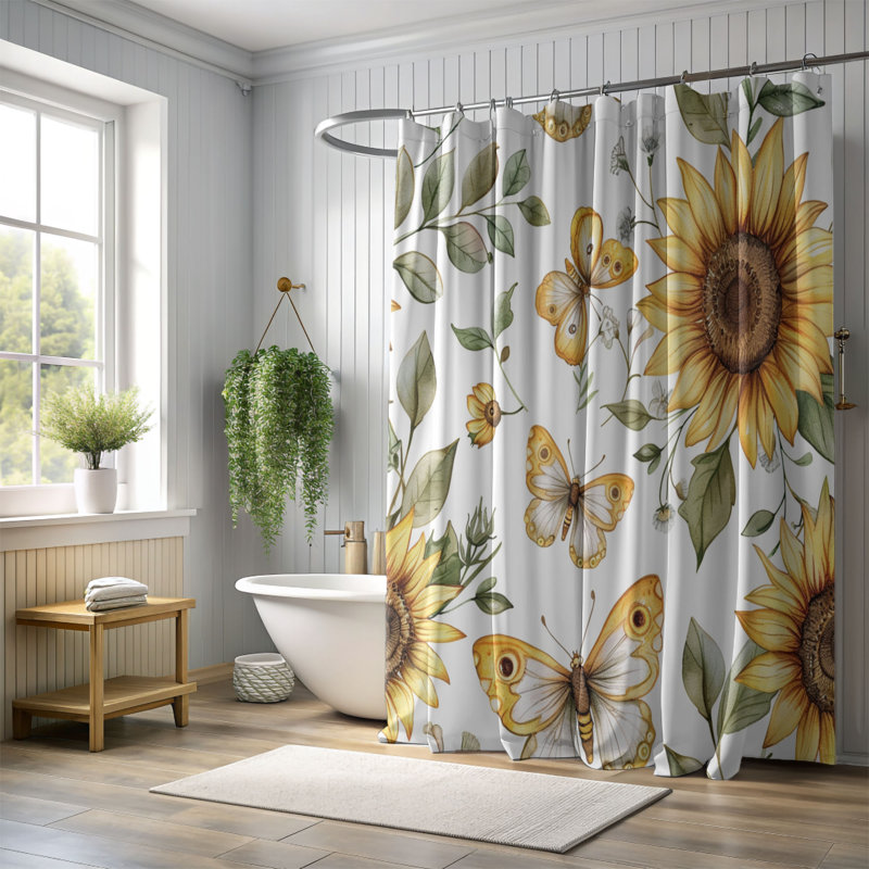Bloom Wings - Premium Shower Curtain, 74"H x 71"W