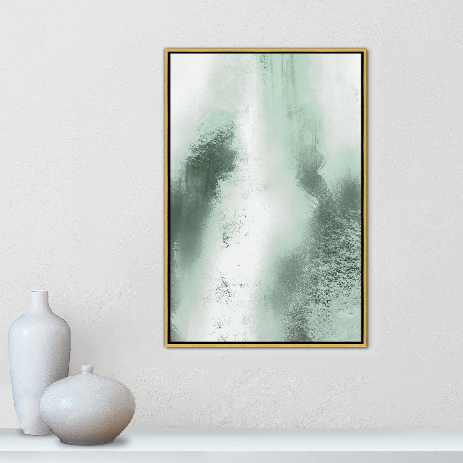 Quietude Smudges I Print by Marcus Prime, 25.5'' W x 37.5'' H, Gold Floater