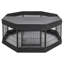 Parc pour chien de 61 cm (24 pouces) à 8 panneaux avec couvercle et tapis de sol, enclos d'exercice pliable en métal avec porte, niche intérieure pour petits animaux, noir