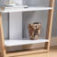 Console contemporaine avec trois tablettes ouvertes