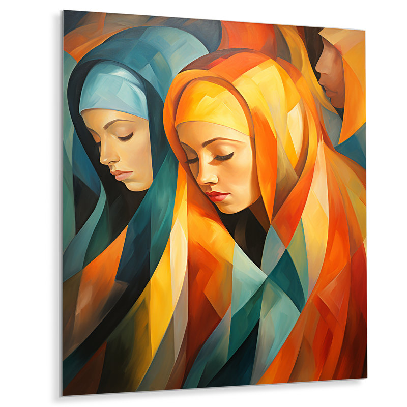Jaune et orange, art de la prière de l'Islam, art mural en métal 3, H 32 po x l 24 po x P 1 po