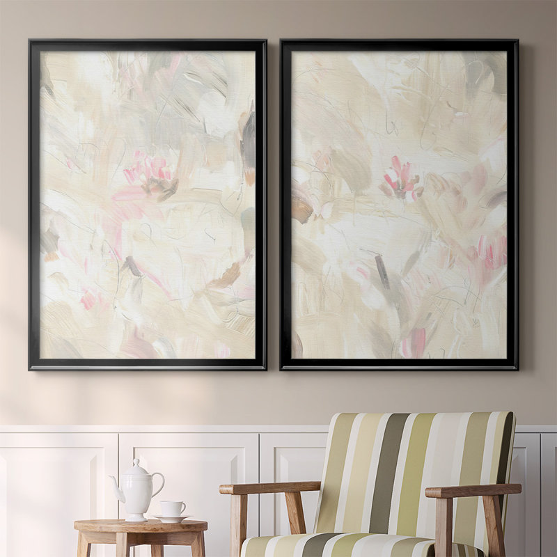 «Soft Abstraction I», toile encadrée de qualité supérieure - prête à être accrochée, Noir, H 36,5 po x l 53 po