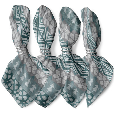Chaithra Polyester Geometric Square Napkin