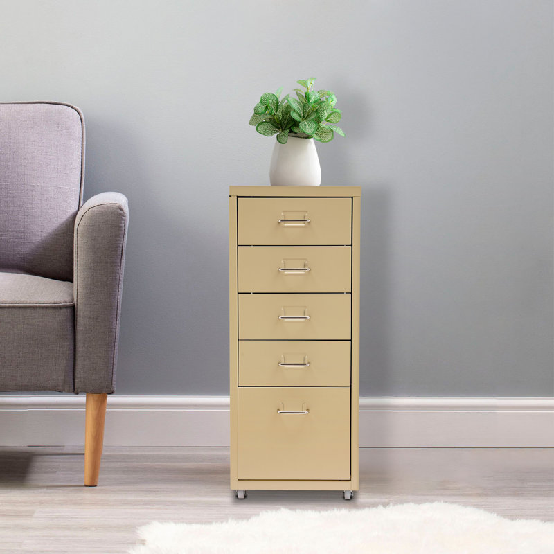 Riesner Storage Cabinet with 5 Drawers, Brown