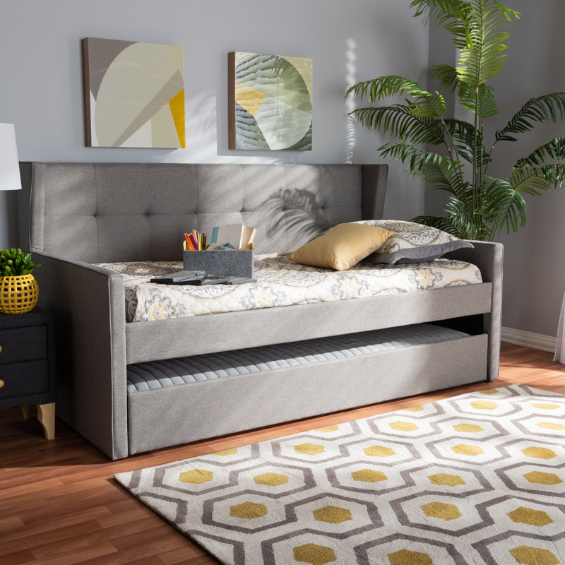Lit de jour simple avec couchette Baldivis, Gris