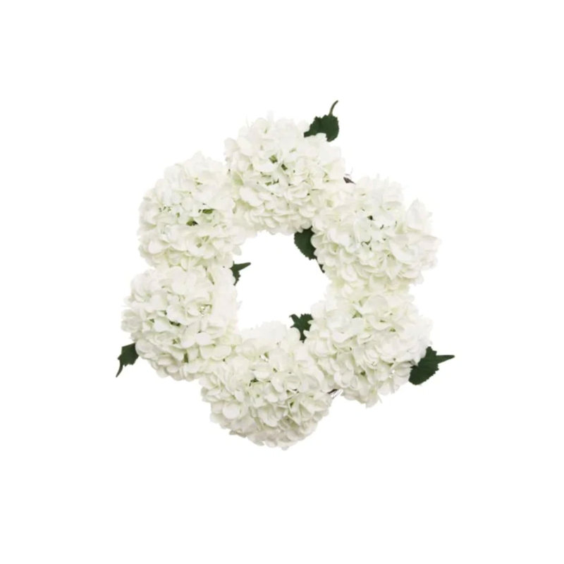 6pc Faux Hydrangea 18" Tall Wreath