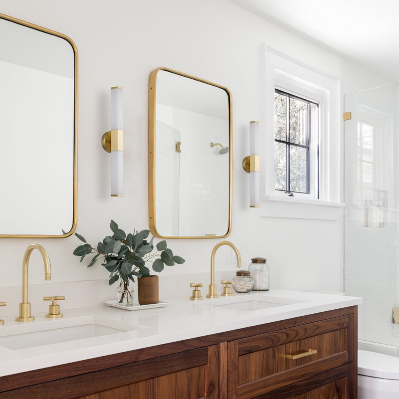 Barre d'éclairage de meuble-lavabo / en verre blanc à DEL à intensité variable de 24 po à DEL Rentz
