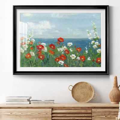 À travers les fleurs - Peinture encadrée