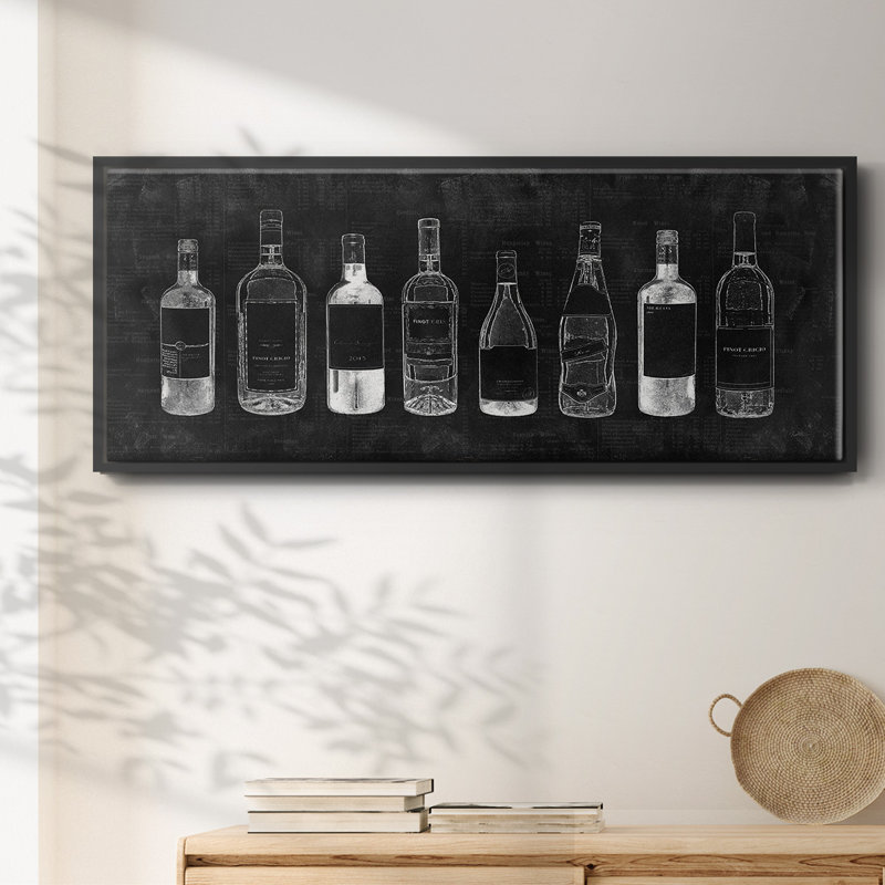 Cave à vin - Toile avec cadre, H 24 po x l 60 po