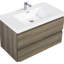 Évier de meuble-lavabo flottant 36 po, unité murale charmante. Lavabo en résine, tiroirs à fermeture en douceur. Rangement gris cendré. 24V11-36Ag avec option de rangement de comptoir moderne.