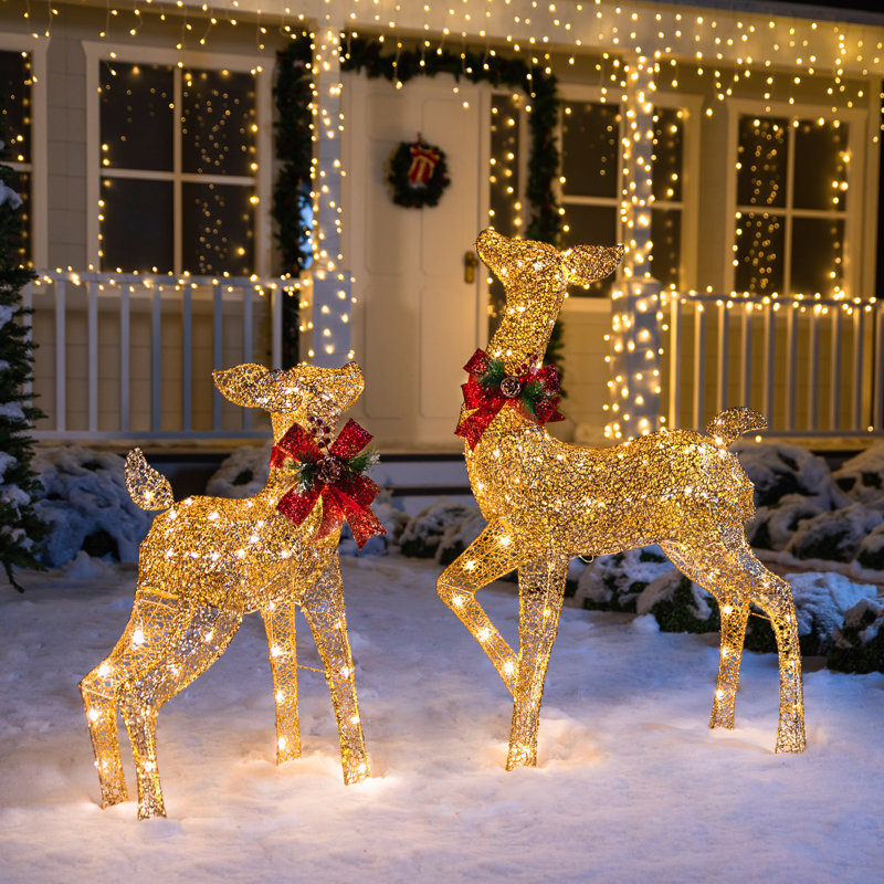 Ensemble de 2 pièces lumineuses biche et fauve