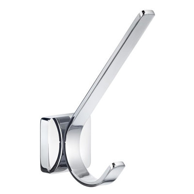 Porte-peignoir mural double chrome poli 
