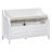 Rustic Solid Wood Entryway Storage Bench with Safety Hinge and Beige Cushion-1399569692