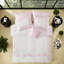 Ensemble de literie pour lit double / grand rose, ensemble d'édredon en microfibre avec nœuds floraux