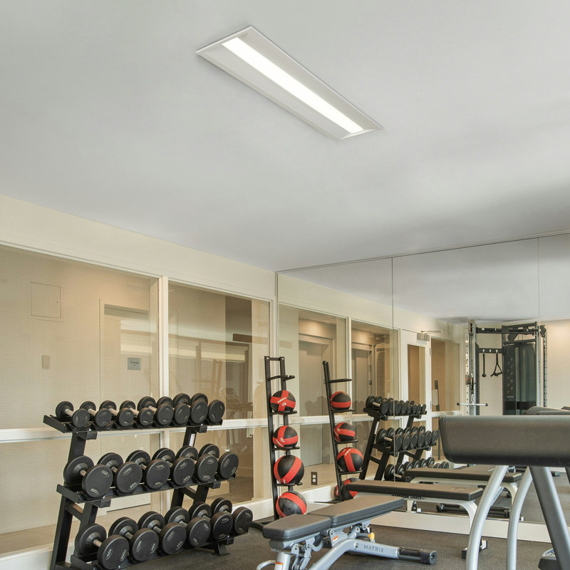 4ft, Dimmable Rectangle Troffer Ceiling Light, Adjustable Power & CCT