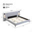 Lit tapissier Chic Linen avec lumières et tablettes intégrées-952654405