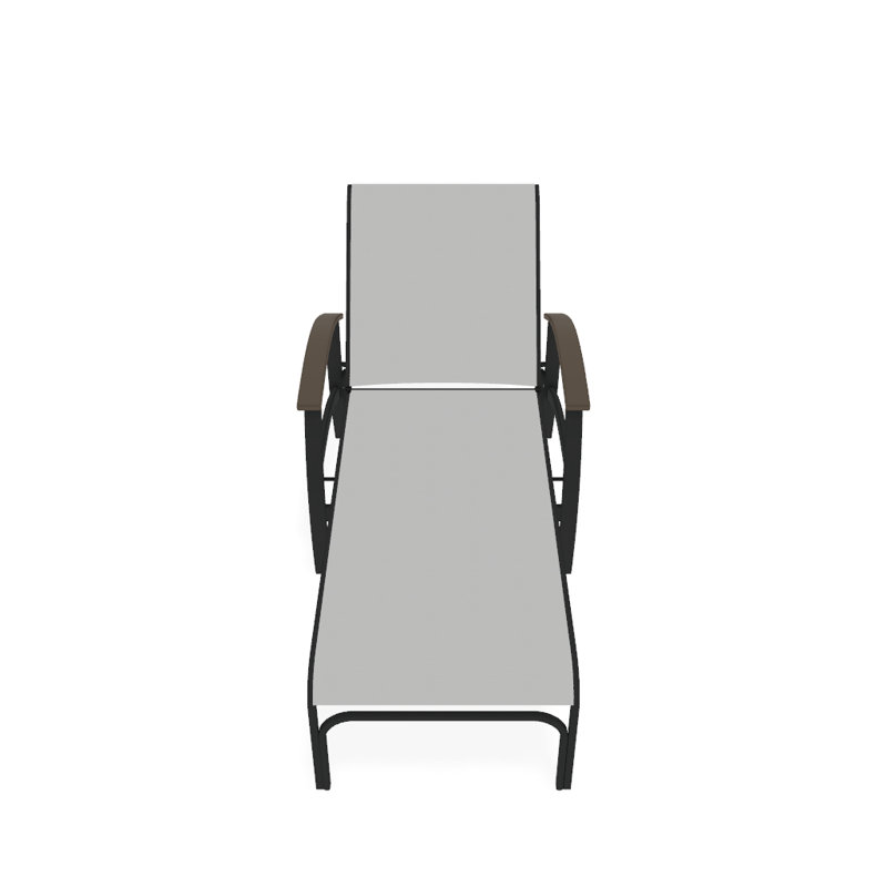 Belle Isle Outdoor Chaise Lounge, White 6D Sunbrella®, Desert P60, Textured Graphite