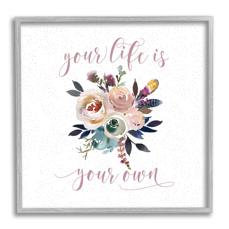 La vie est votre propre motif de bouquet floral par Tara Moss - Peinture, H 12 po x l 12 po x P 1,5 po