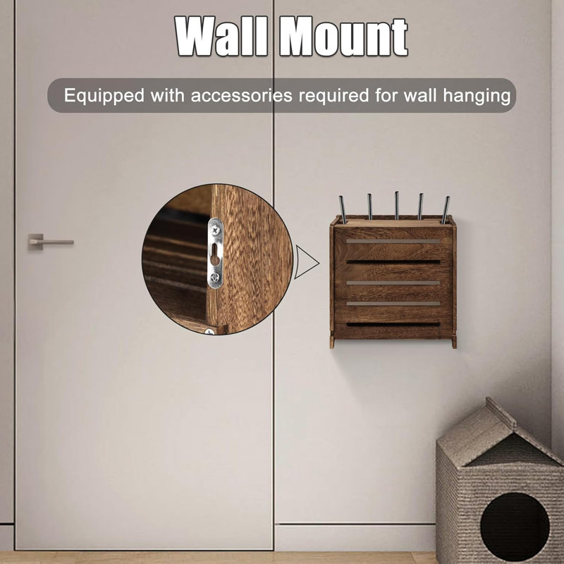 Boîte de rangement en bois pour le Wi-Fi