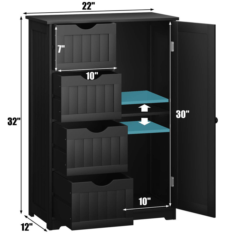 Armoire de rangement de salle de bain avec tiroirs, console de rangement dans le vestibule, armoire de plancher