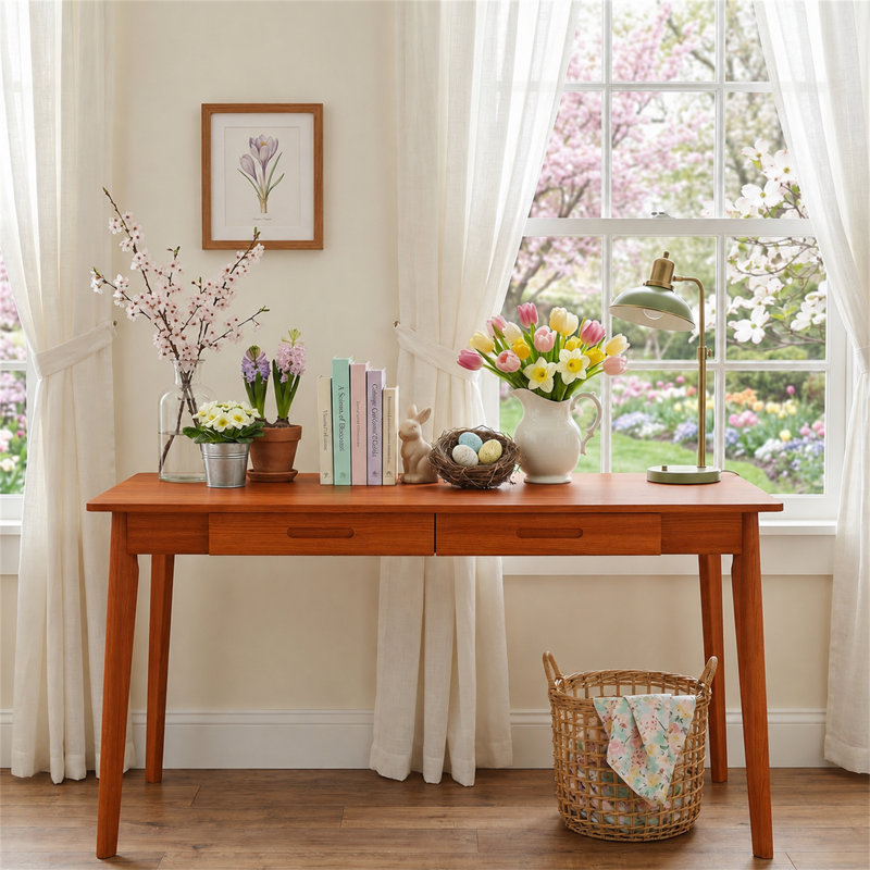Featherstone Solid Wood Base Writing Desk, Walnut