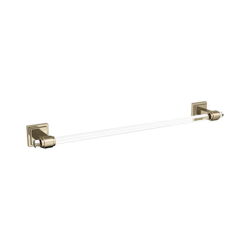 Barre à serviettes murale Glacio, H 0,63 po x L 20,25 po x P 3,06 po, Transparent / champagne doré