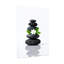 Bath & Laundry pierres noires empilées avec fleur blanche et feuilles vertes-69530474