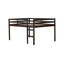 Full Rubber Wood Loft Bed With Ladder,Espresso