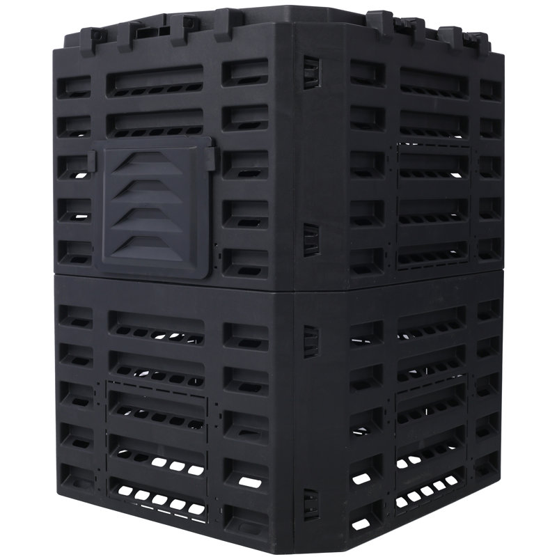 90 Gallon Large Compost Bin, Black, Recycled Plastic