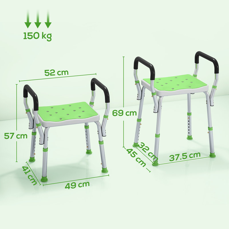 Shower Stool, Green/Black
