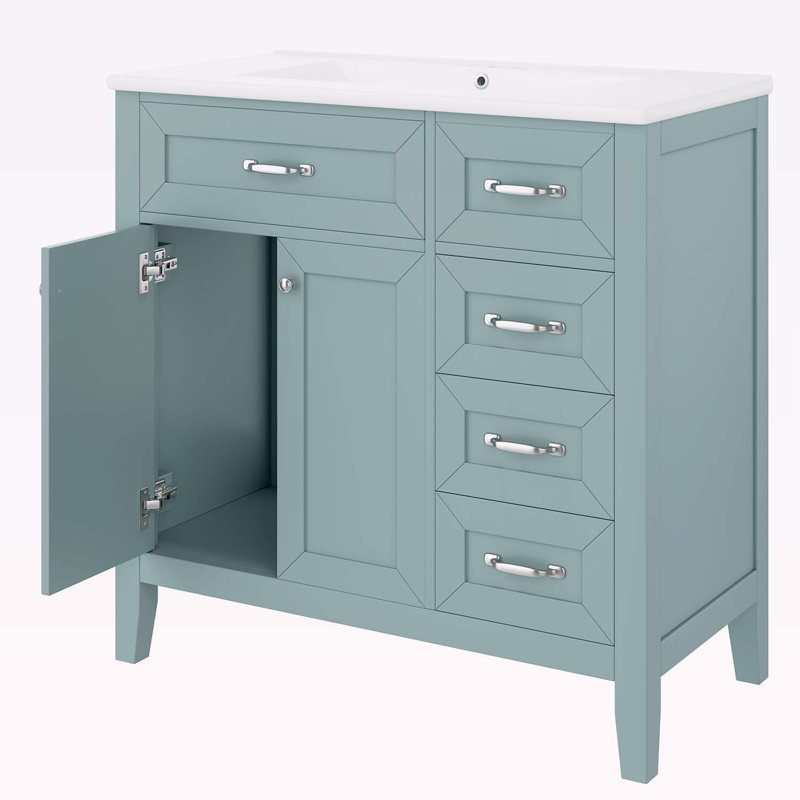 Meuble-lavabo 36 po avec lavabo, Vert