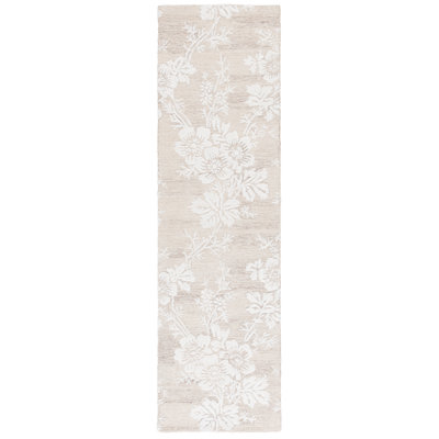Hand Tufted Wool, Viscose Floral Rug