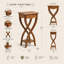 Lukats Solid Wood Twisted Plant Stand Side Table with Drawer & Shelf - Natural Teak Finish