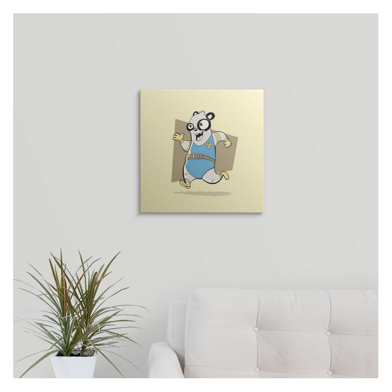 « panda-superhero animal art », impression, H 35 po x l 35 po x P 1,5 po, Toile