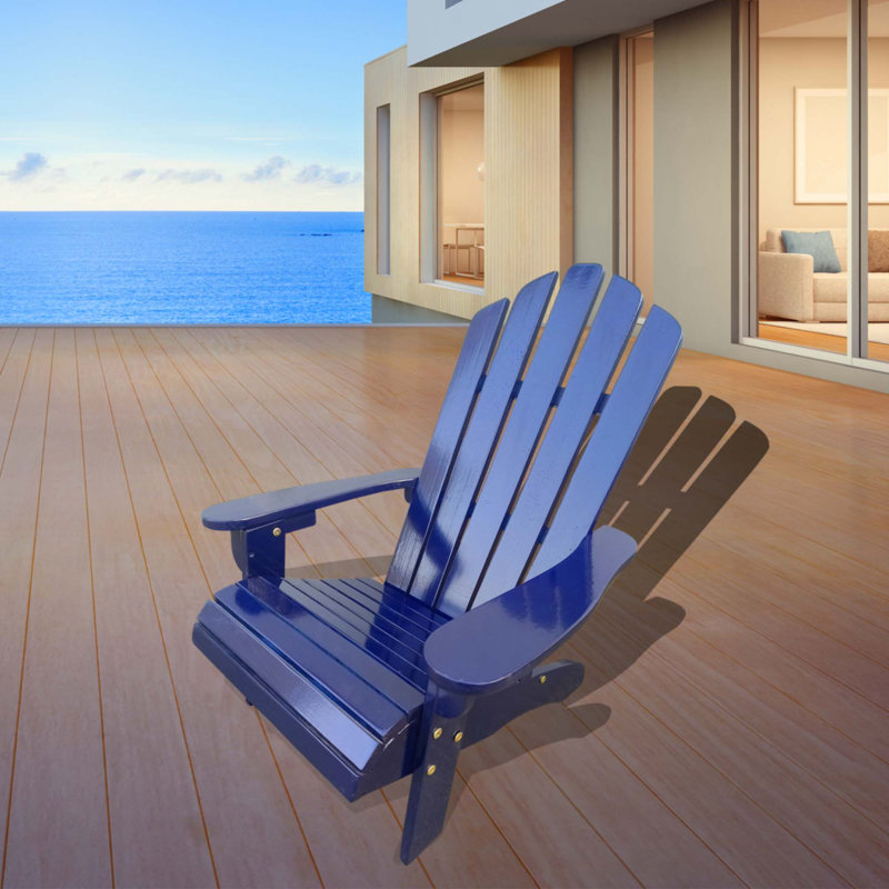 Outdoor Or Indoor Wood Children Adirondack Chair, Blue