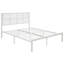 Lit pour grand lit en métal blanc, tête de lit en fausse canne pour un style côtier décontracté, lit sans sommier requis avec cadre, tête de lit, meubles, pas-501009891-501009893