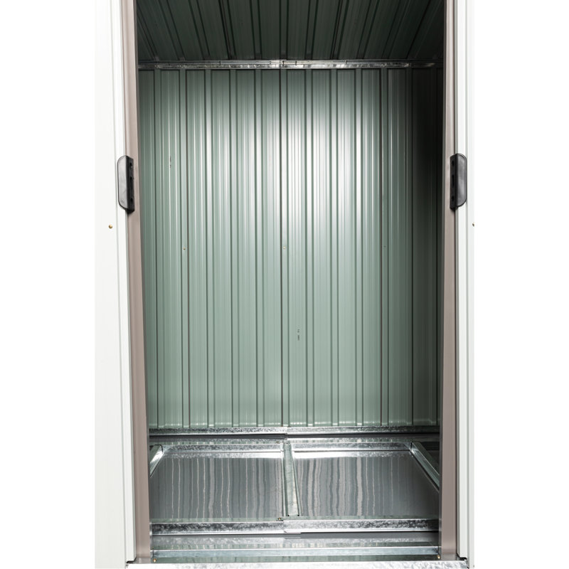 Remise extérieure en métal 6 pi x 4 pi - Structure en fer galvanisé, résistance aux intempéries, cadenas inclus