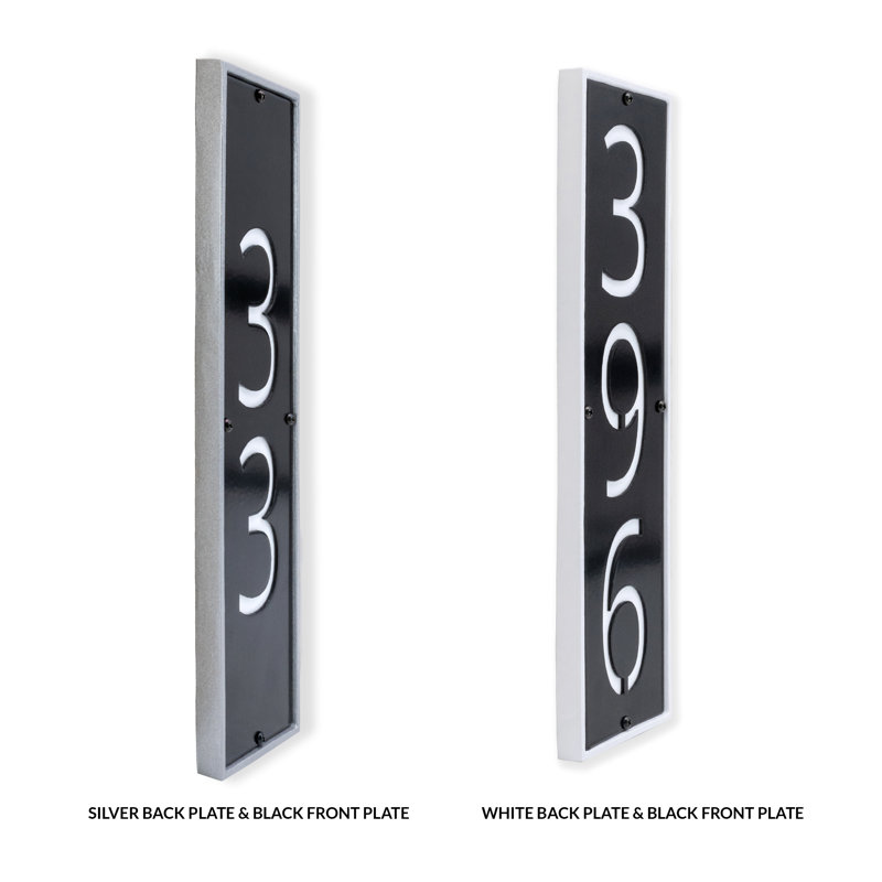 Rectangle Wall Plaque, White/Black, Yes