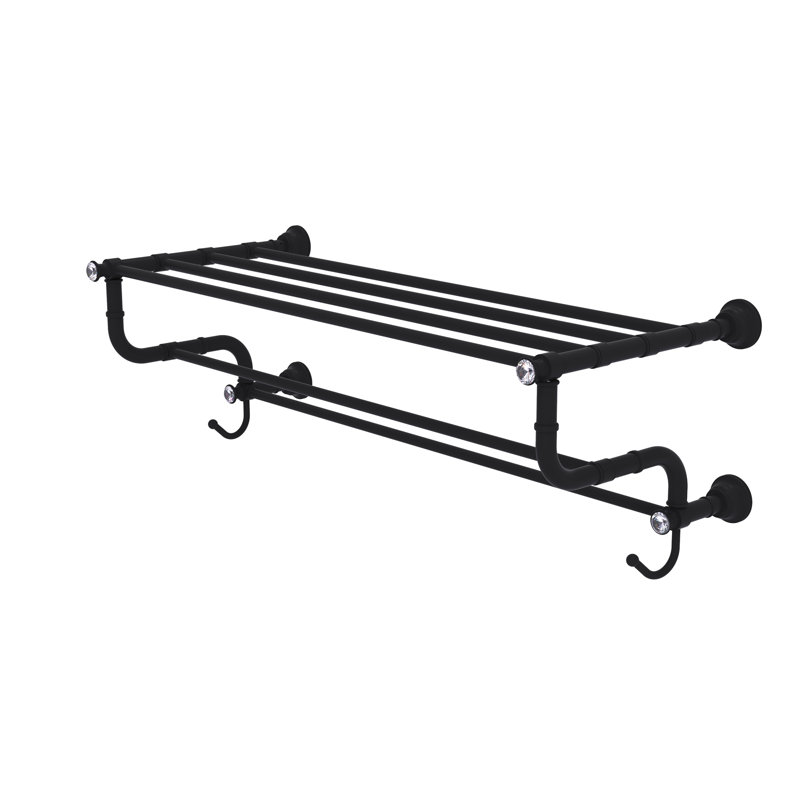 Porte-serviettes mural Freyja, Noir mat, H 10,6 po x l 32 po x P 12,5 po