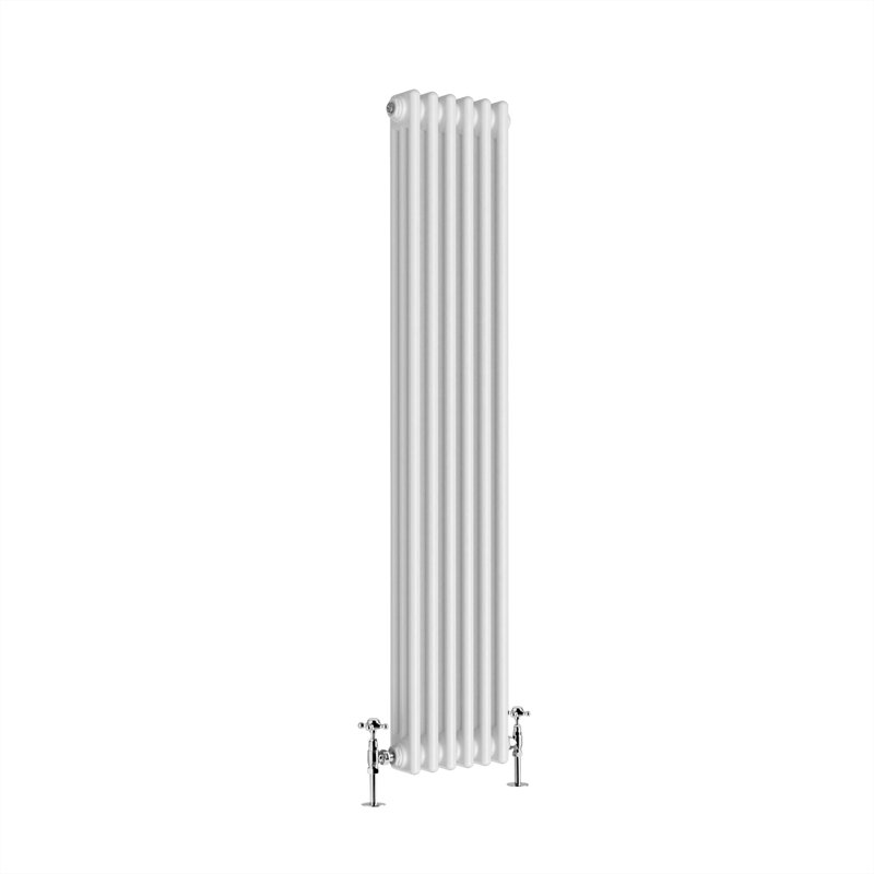 Valery Vertical Traditional 3 Column Cast Iron Style Designer Radiator, White, 150cm H x 29cm W