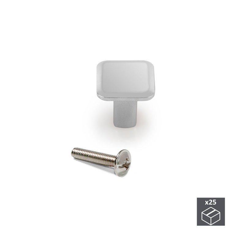 Bendooragh 20mm Length Square Knob Multipack, Chrome