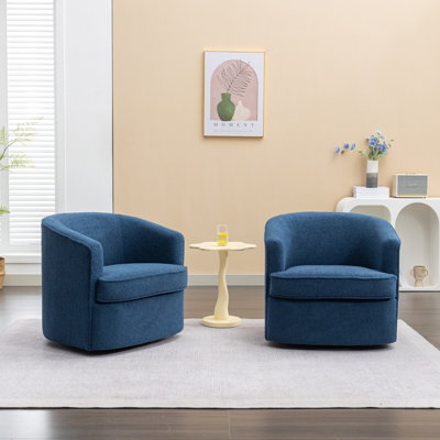 Fauteuil demi-tonneau pivotant rembourré