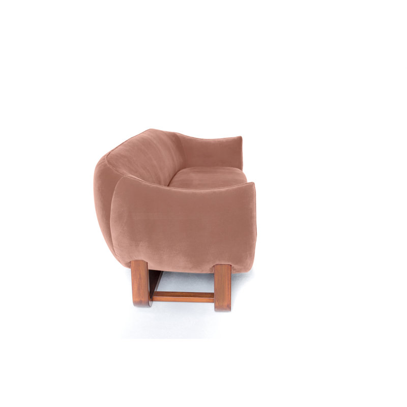 Milo Velvet Sofa, Cameo/Umber Velvet