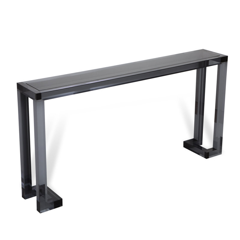 Ava Glass Console Table, Smoke, 30"H X 60"W X 10"D