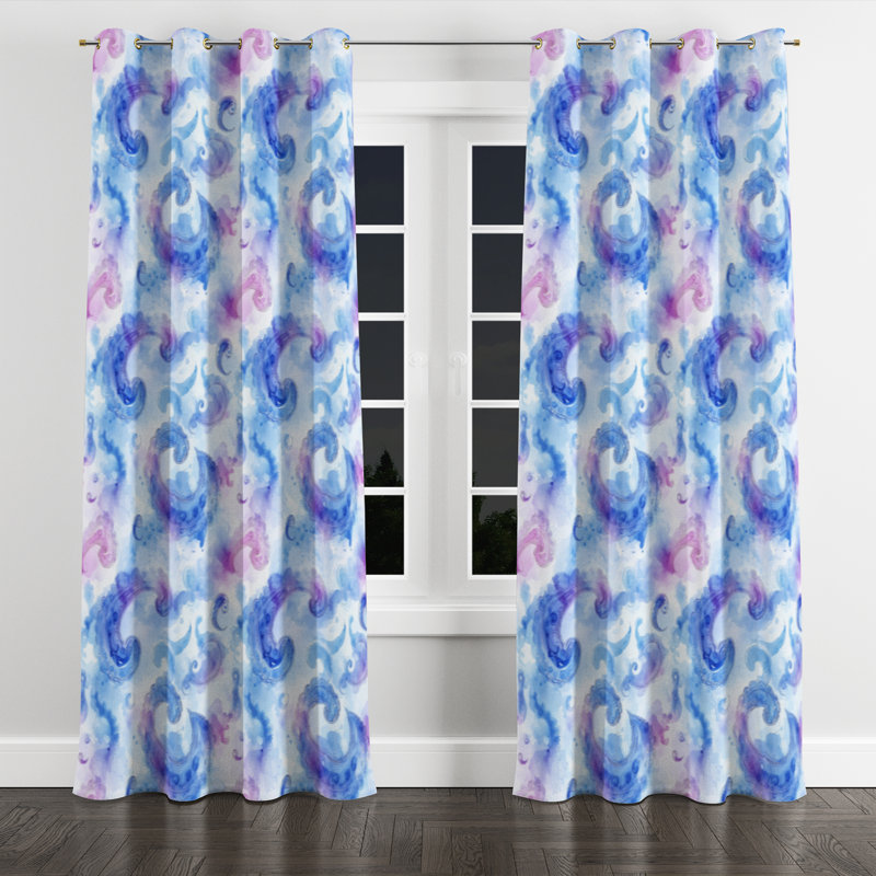 Rideaux Boho - rideau à œillets Boho Azel - 1 panneau, Œillets dorés, L 52 po x L 63 po
