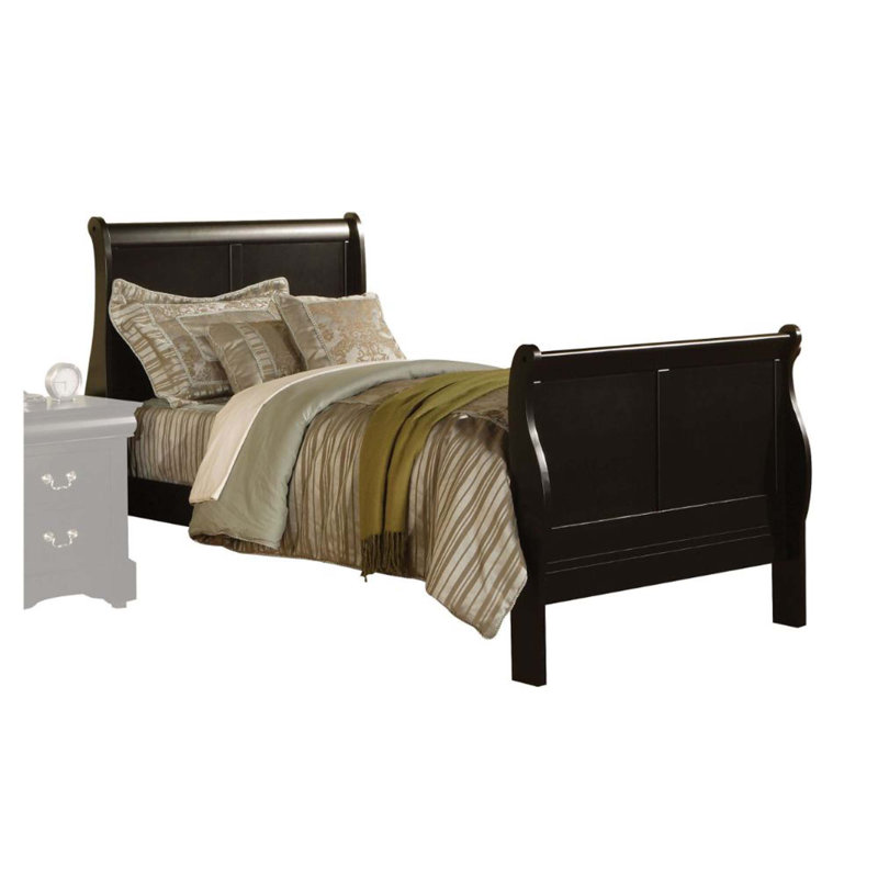 Lit-bateau standard à profil bas Riyah, Noir, Simple