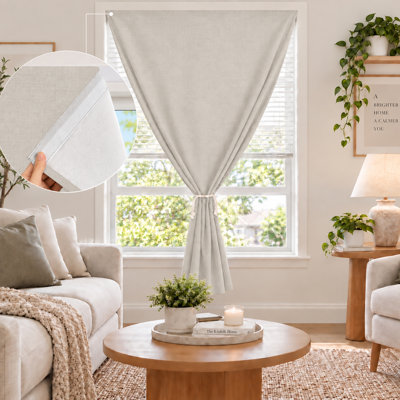 No-Drill Self-Adhesive Blackout Curtains,Polyester, Instant Privacy Window Cover, Easy Stick-On Portable Shades for Bedroom, Dorm, RV, and Travel